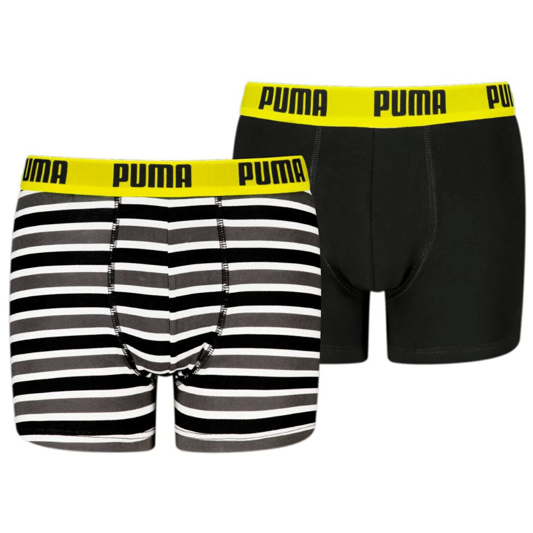 Chlapecké boxerky Puma Everyday Striped Boxers 2P Dětská velikost: 128 / Barva: černá