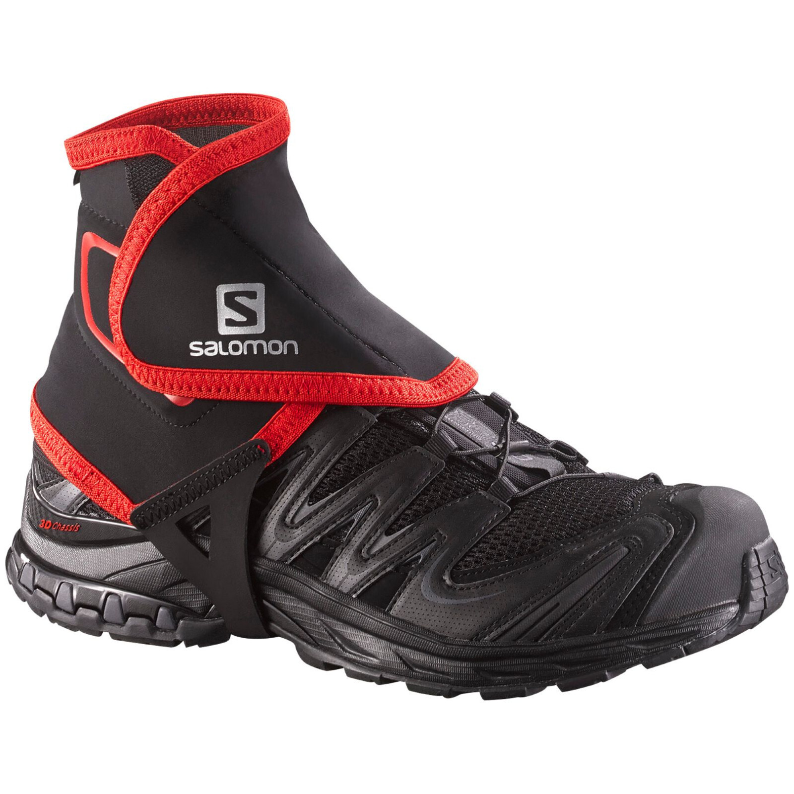Návleky Salomon Trail Gaiters High Velikost: 40⅔ - 42⅔ / Barva: černá/červená