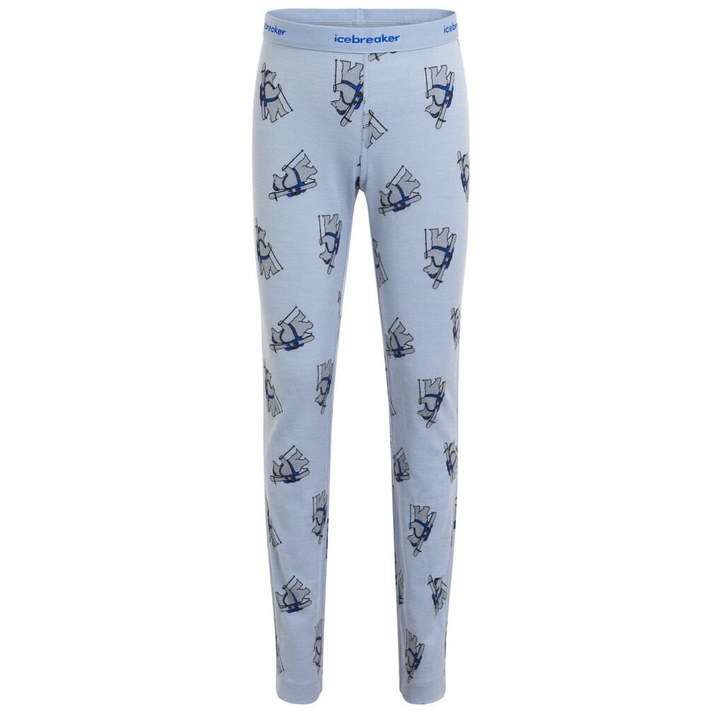 Dětské funkční spodky Icebreaker Kids M 200 Oasis Leggings Bear Tour AOP Dětská velikost: 98 / Barva: světle modrá