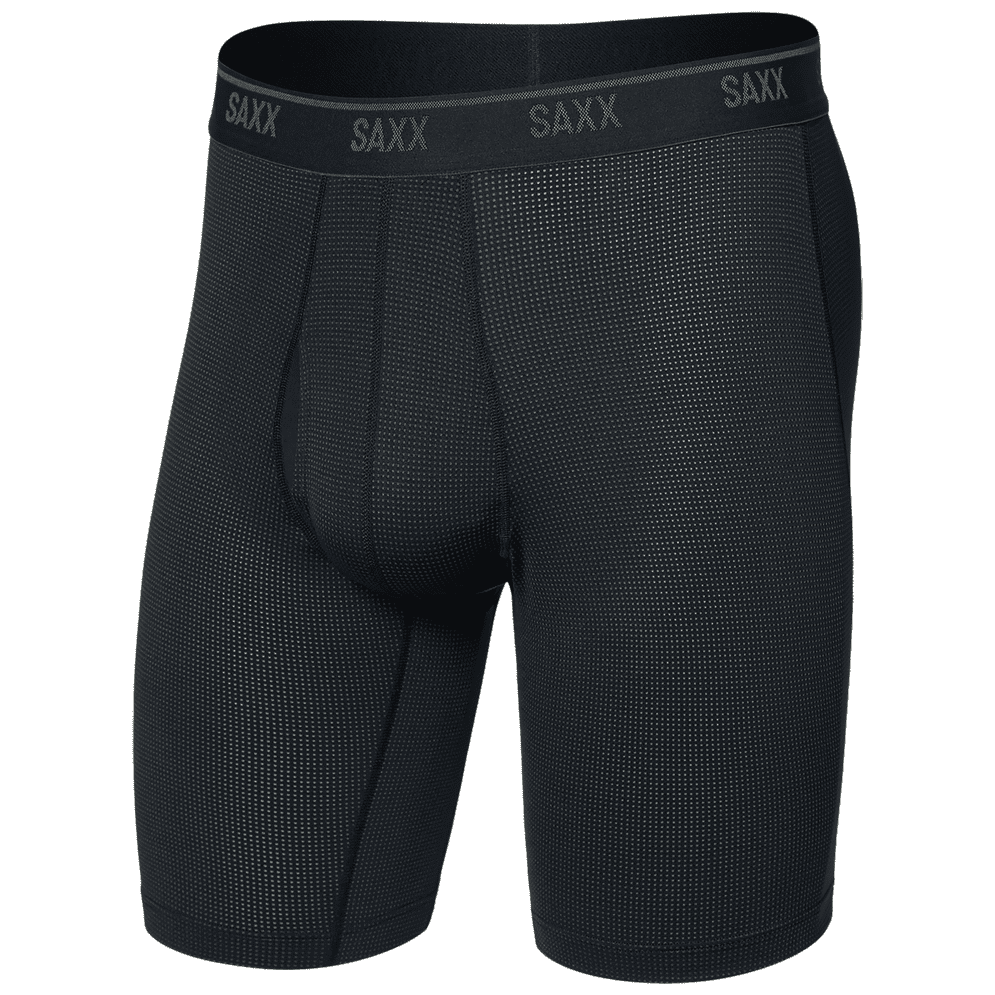 Pánské boxerky Saxx Quest Quick-Dry Mesh Long Boxer Brf Fly Velikost: L / Barva: černá
