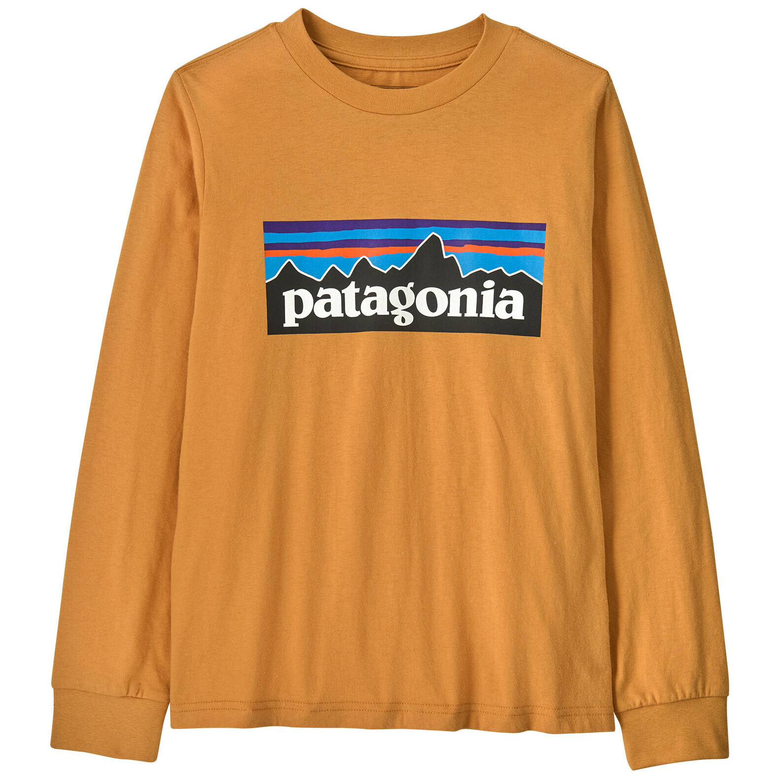 Dětské triko Patagonia K's L/S P-6 Logo T-Shirt - Dried Mango Dětská velikost: L / Barva: oranžová