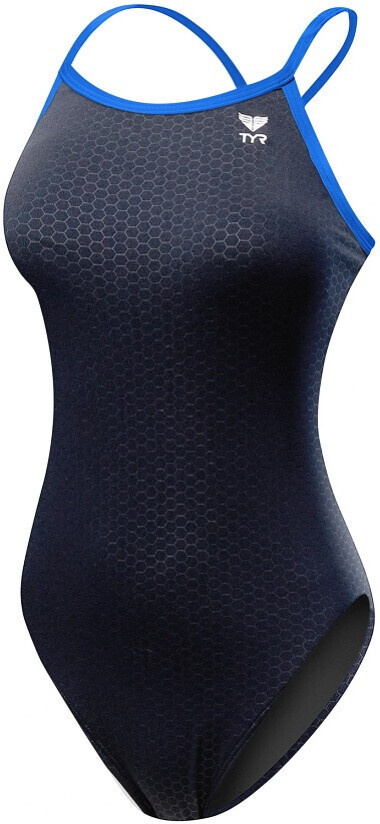 Dámské plavky Tyr Hexa Diamondfit Black/Blue XXL - UK40