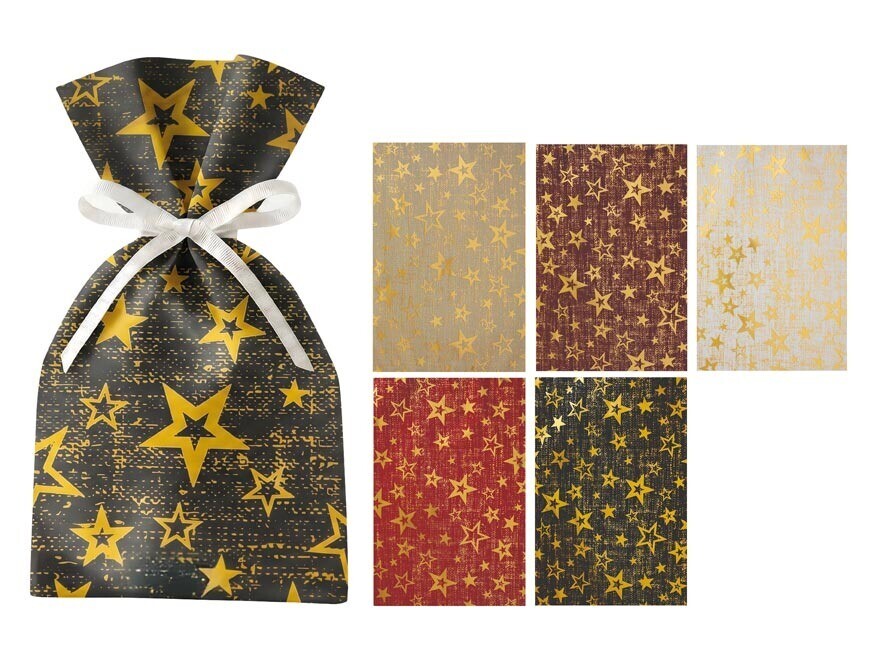 MFP 5800813 Sáček vánoční 16x25cm FABRIC STAR