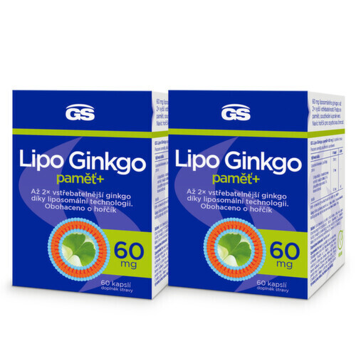 GS Lipo Ginkgo paměť+ 60mg cps.60 - balení 2 ks