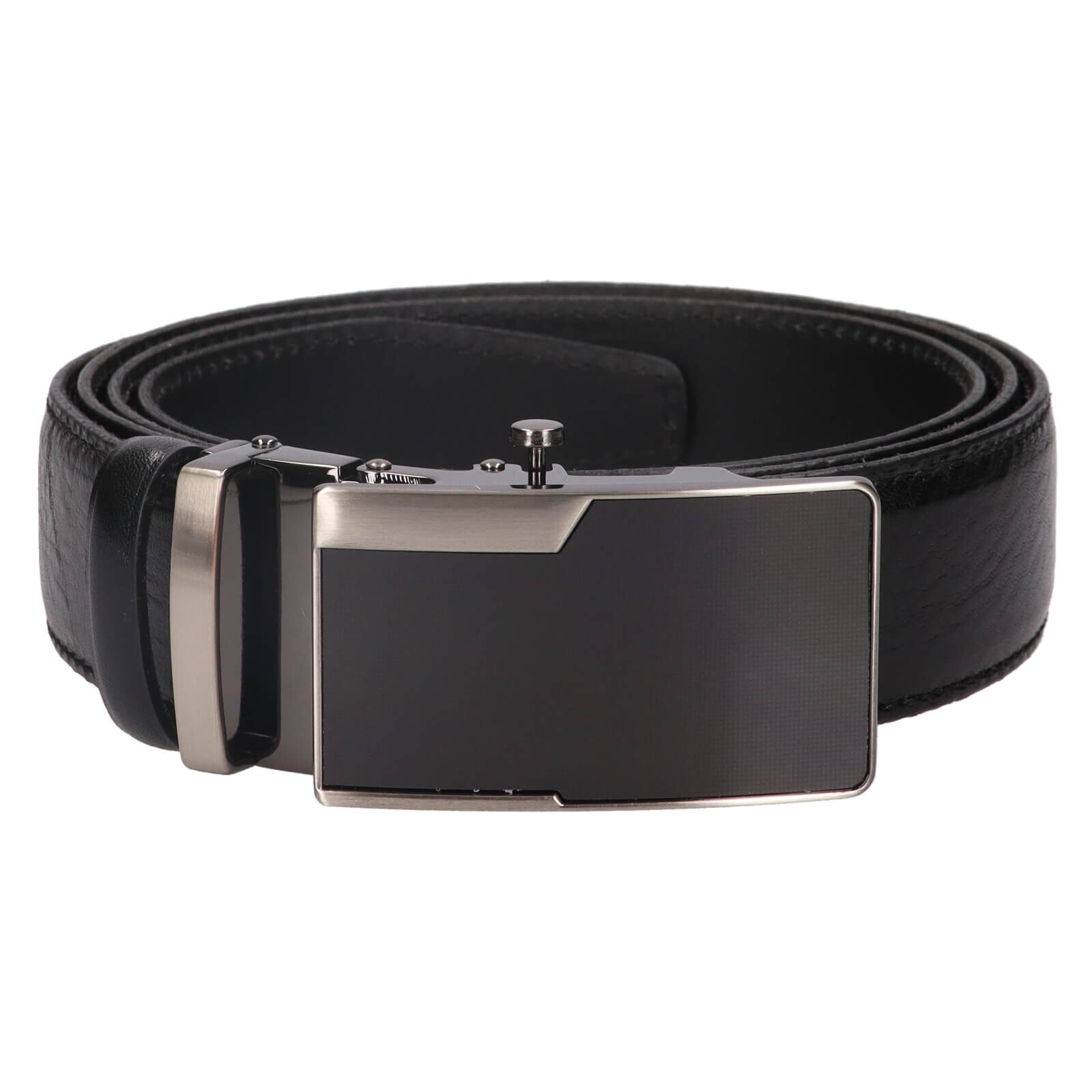 Pánský kožený opasek s automatickou sponou Belt Toro Filip - černá