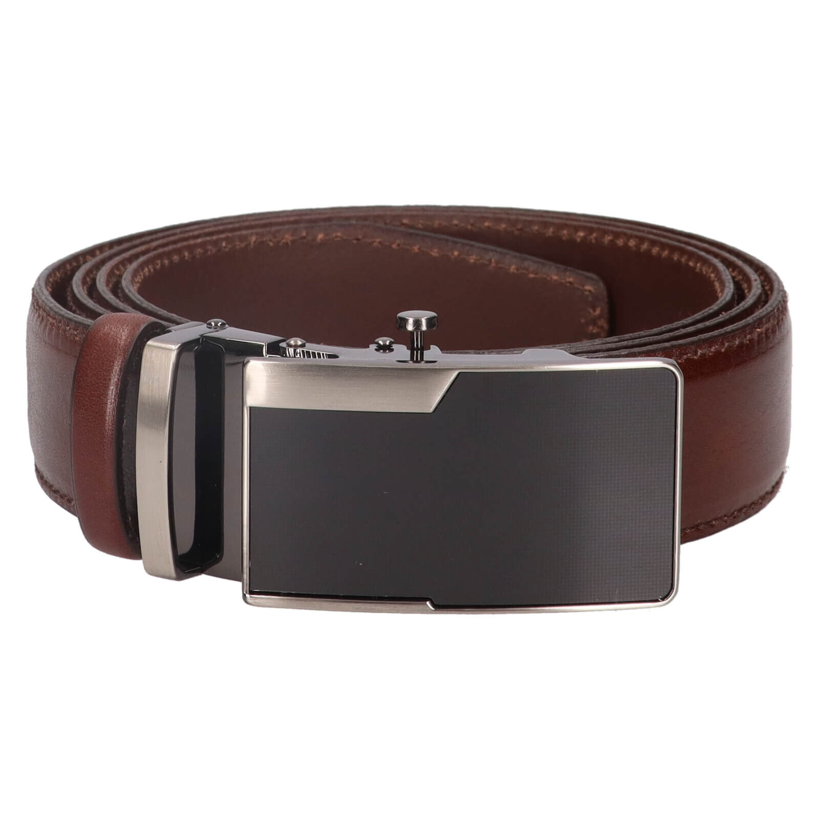 Pánský kožený opasek s automatickou sponou Belt Toro Filip - tmavě hnědá