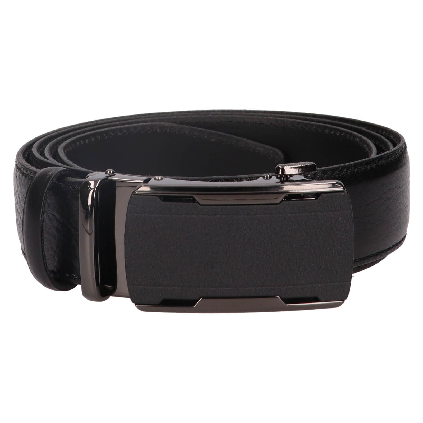Pánský kožený opasek s automatickou sponou Belt Toro Oliver - černá