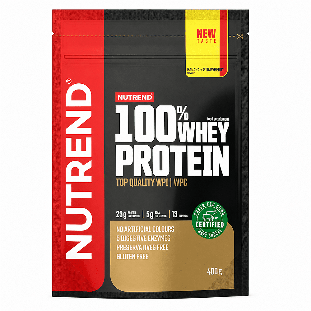 NUTREND 100% Whey protein banán & jahoda 400 g
