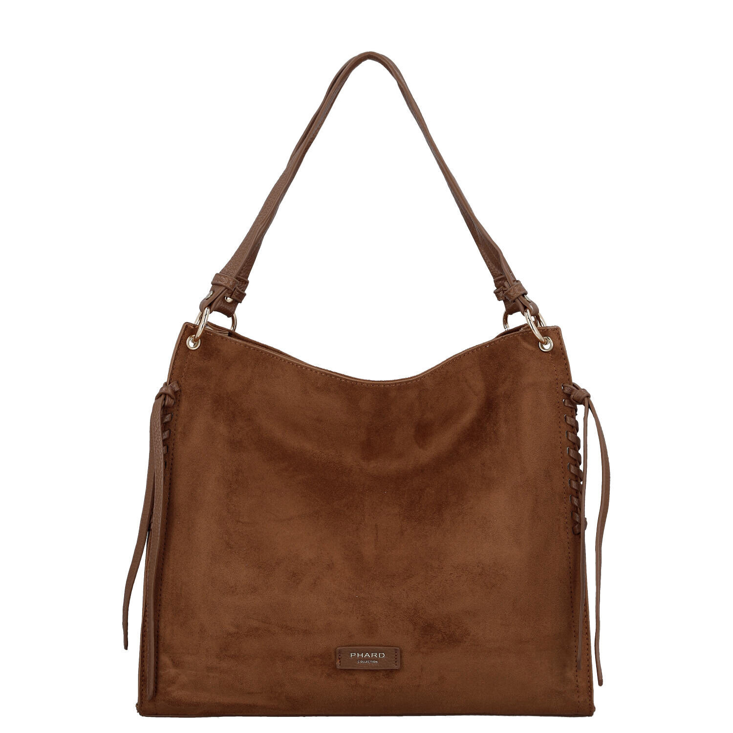 Stylová dámská koženková kabelka na rameno Fida, hnědá
