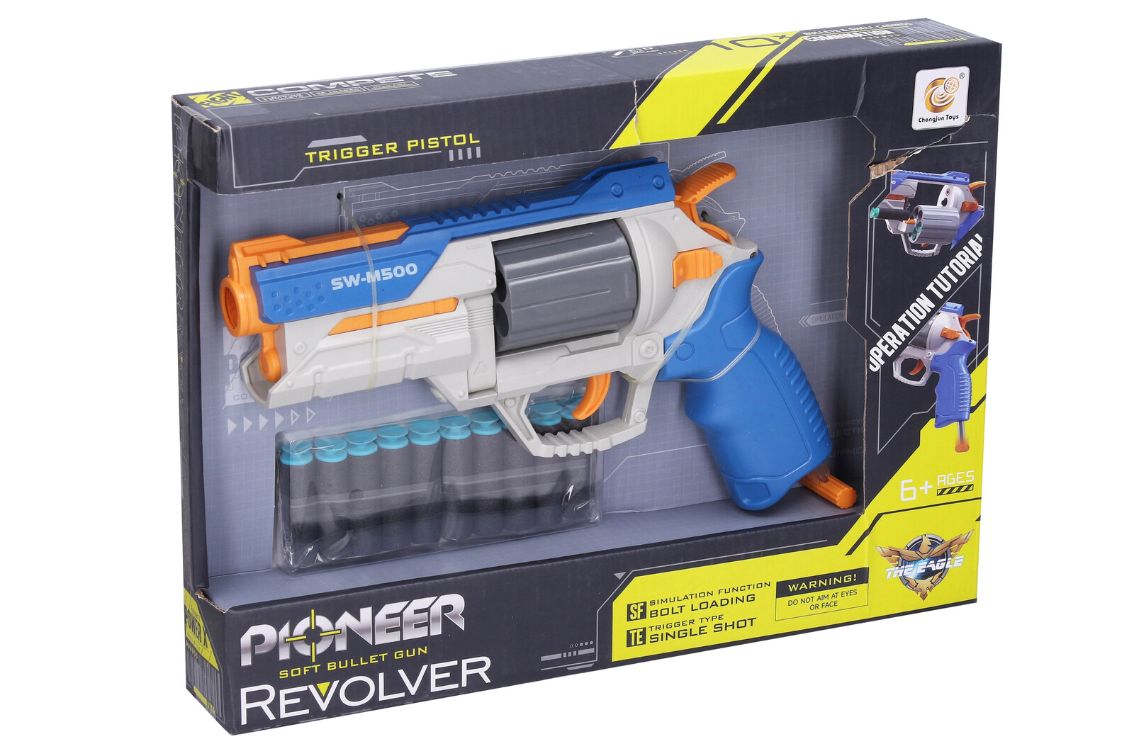 Pistole Pioneer Revolver s pěnovými náboji 25 cm