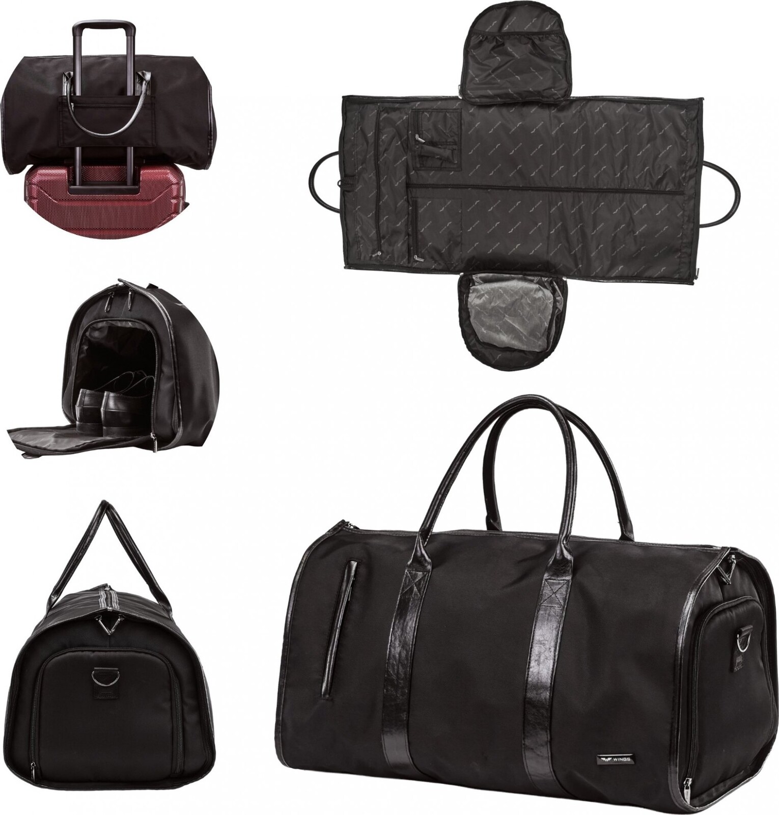 Unisex cestovní taška na oblek 2 v 1 Wings černá Velikost: ONE SIZE