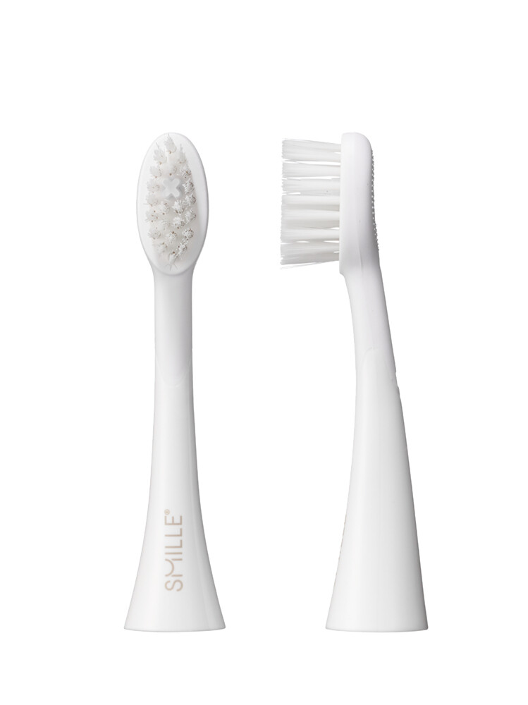 SMILLE Sonic Brush, náhradní hlavice s rovným zástřihem, bílé, 2ks
