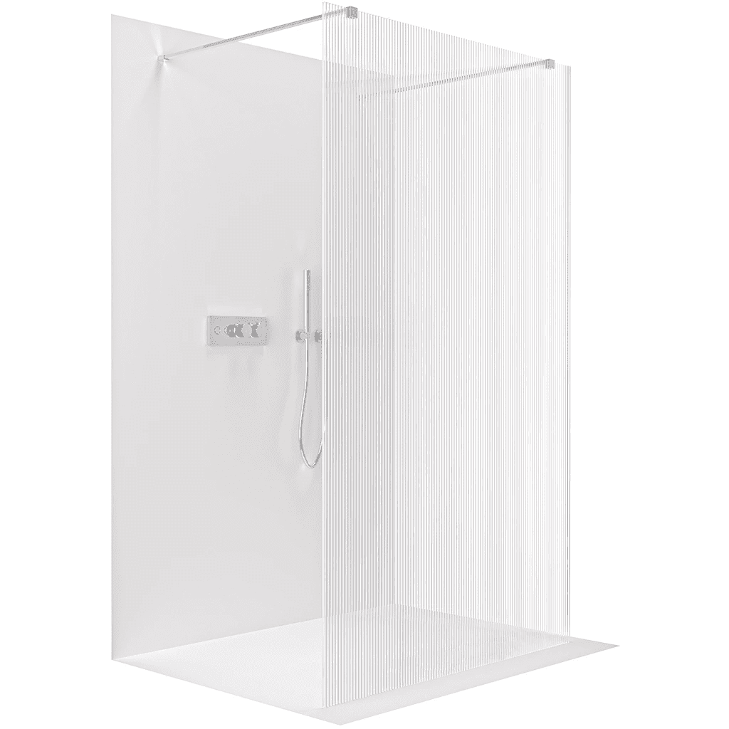 CERANO Sprchová zástěna Walk-in Onyx Duo L/P 8 mm hranatá vzpěra chrom, rýhované sklo 160x200 CER-8050BD1923
