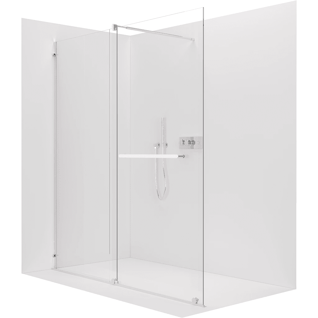 CERANO Sprchová zástěna Walk-in Medin L/P 8 mm chrom, transparentní sklo 140x195 dvoudílná posuvná CER-477994