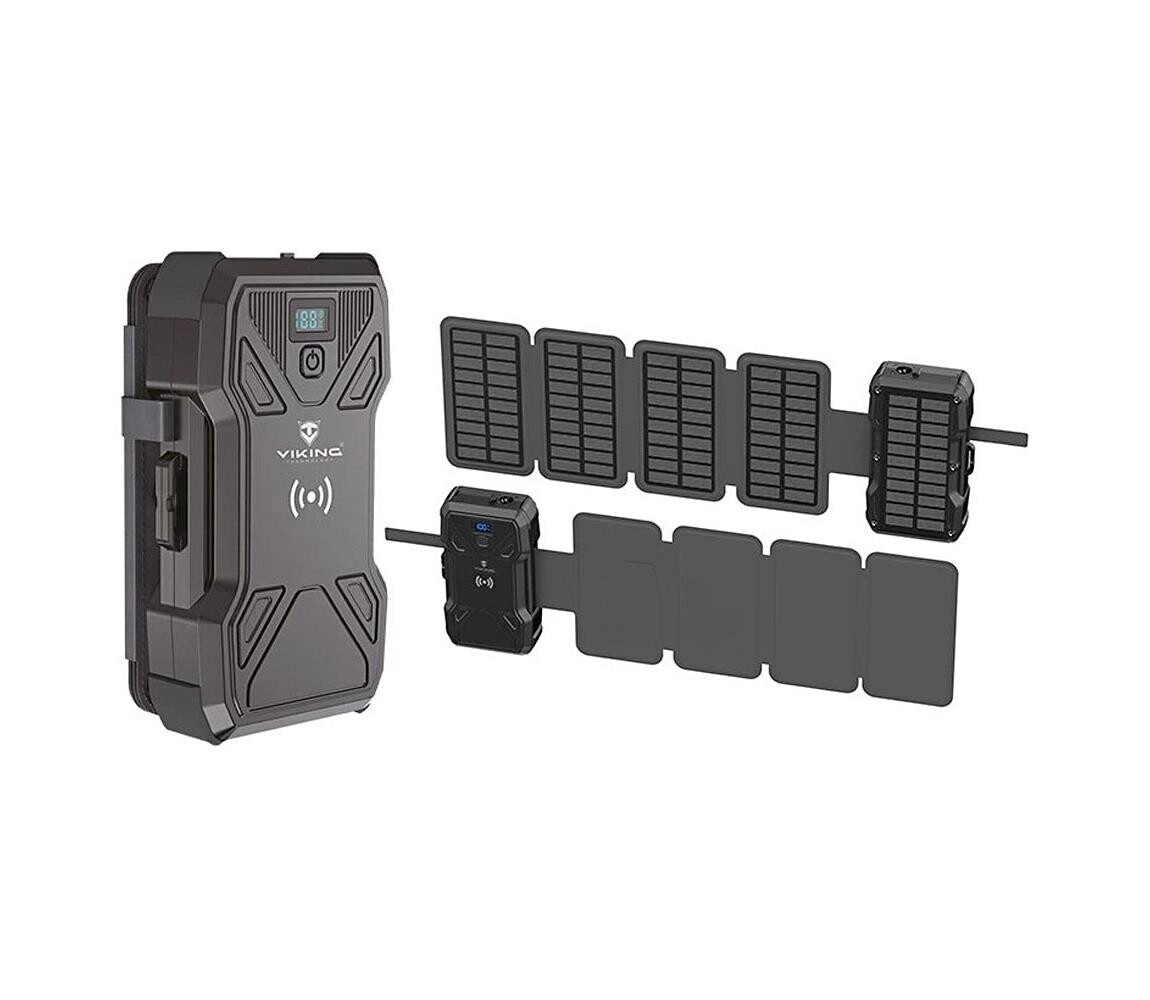 Viking Technology Viking-Power Bank s LED svít, bezd nab a solár panel Power Delivery 15W/30000mAh TYR3