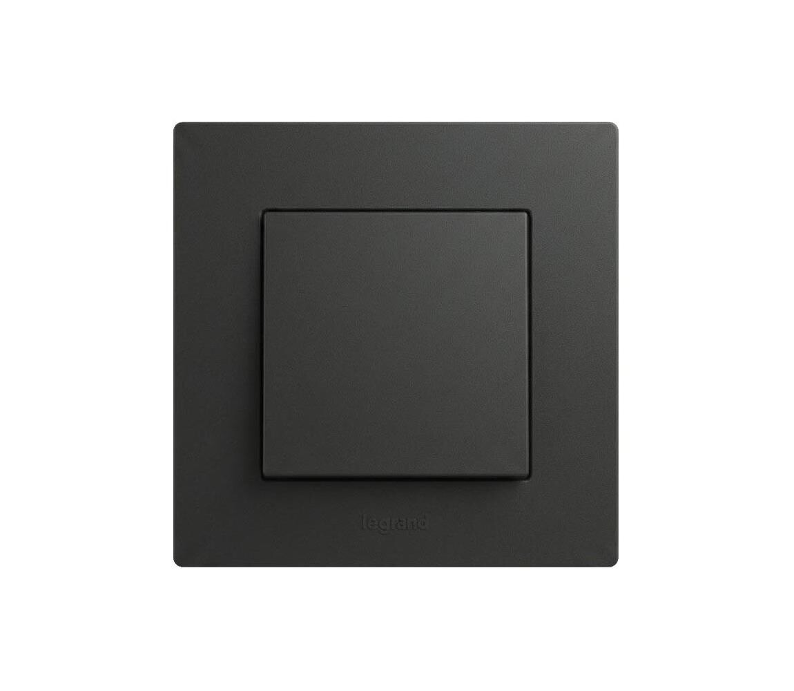 Legrand - Schodišťový vypínač s rámečkem č. 6 NILOE STEP černá LR0044+LR0040