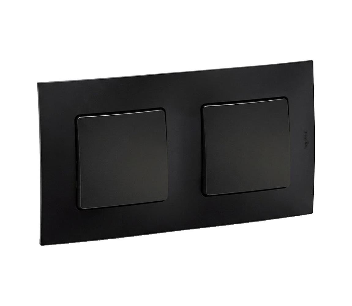 Legrand - Dvojitý jednopólový vypínač č. 1 NILOE černá LR0013+LR0006+LR0006