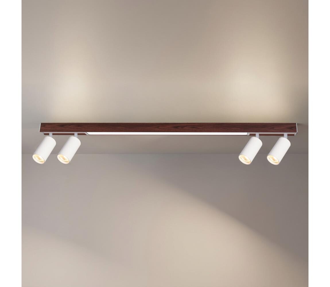 Brilagi - LED Bodové svítidlo SELE 4xGU10/30W/230V + LED/25W bílá/dekor dubu WO-LEDSELE120-09-OEM