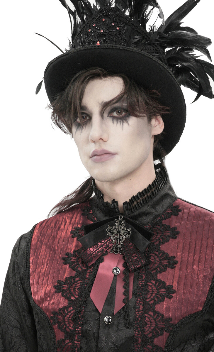 vázanka plastron DEVIL FASHION - Valentine - vínová