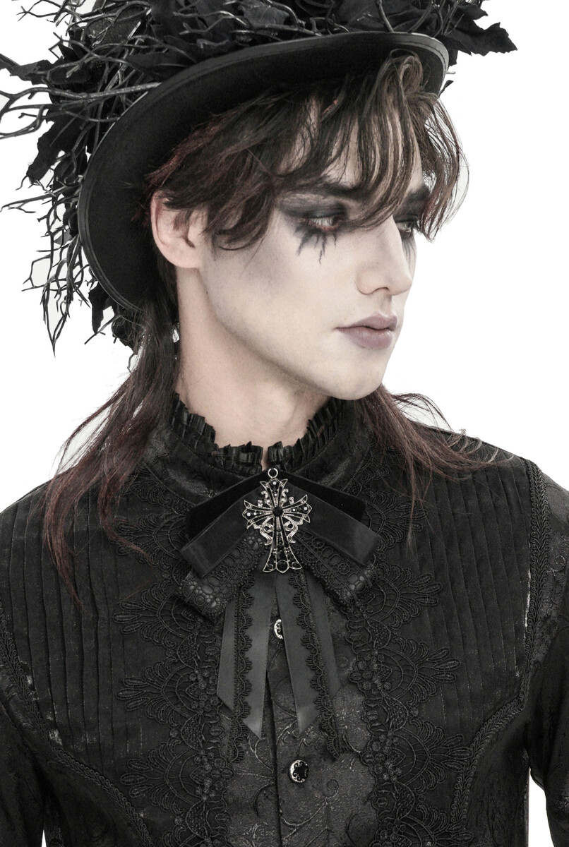 vázanka plastron DEVIL FASHION - Valentine - černá