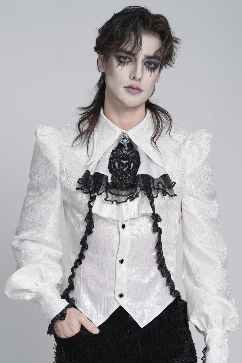 vázanka plastron DEVIL FASHION - Royal Palace - bílá XS-L