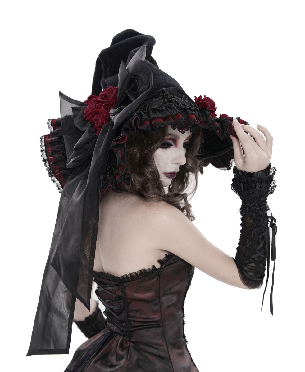 klobouk DEVIL FASHION - Gothic Rose - černý