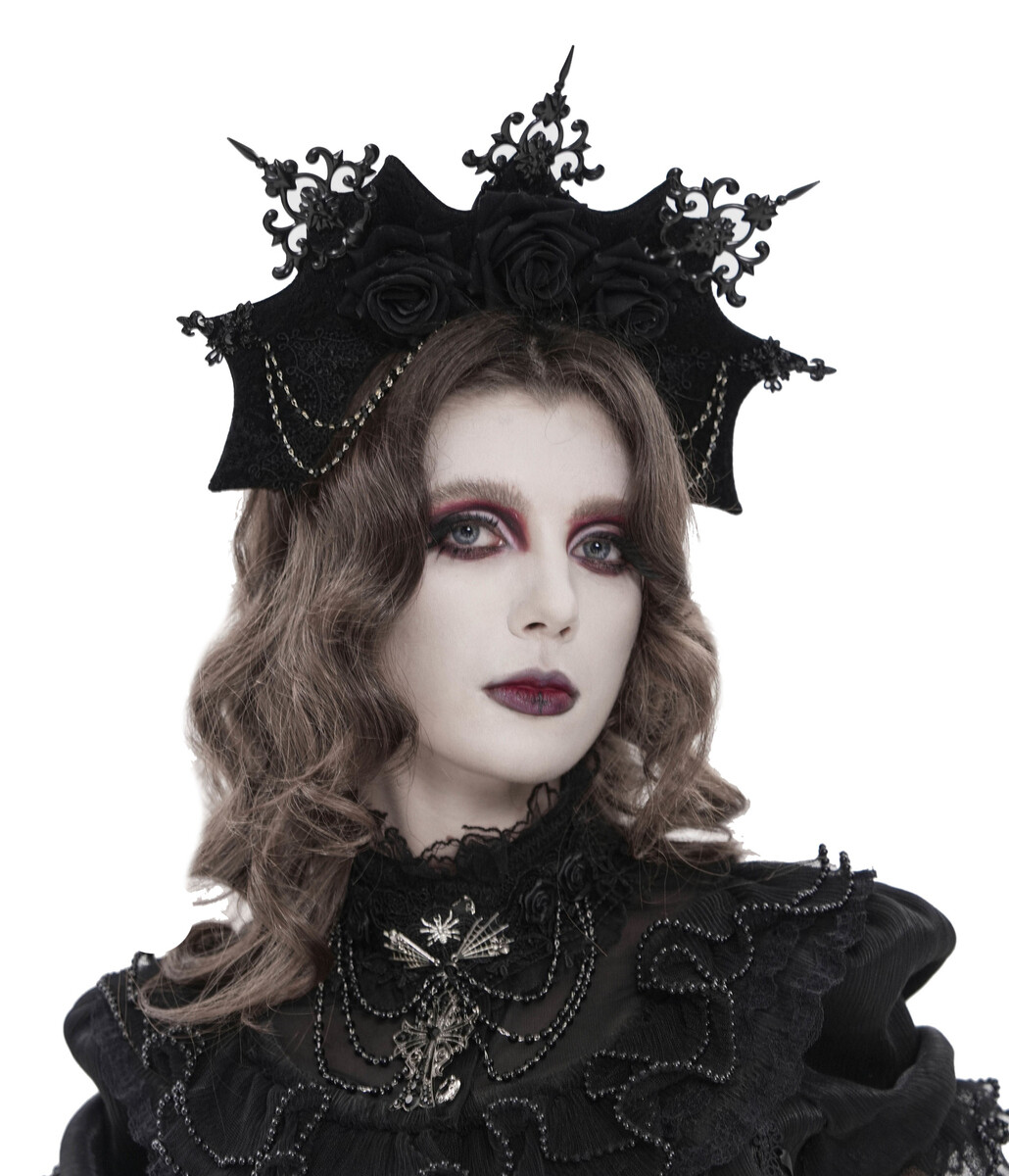 čelenka DEVIL FASHION - Nocturnal Roses - černá