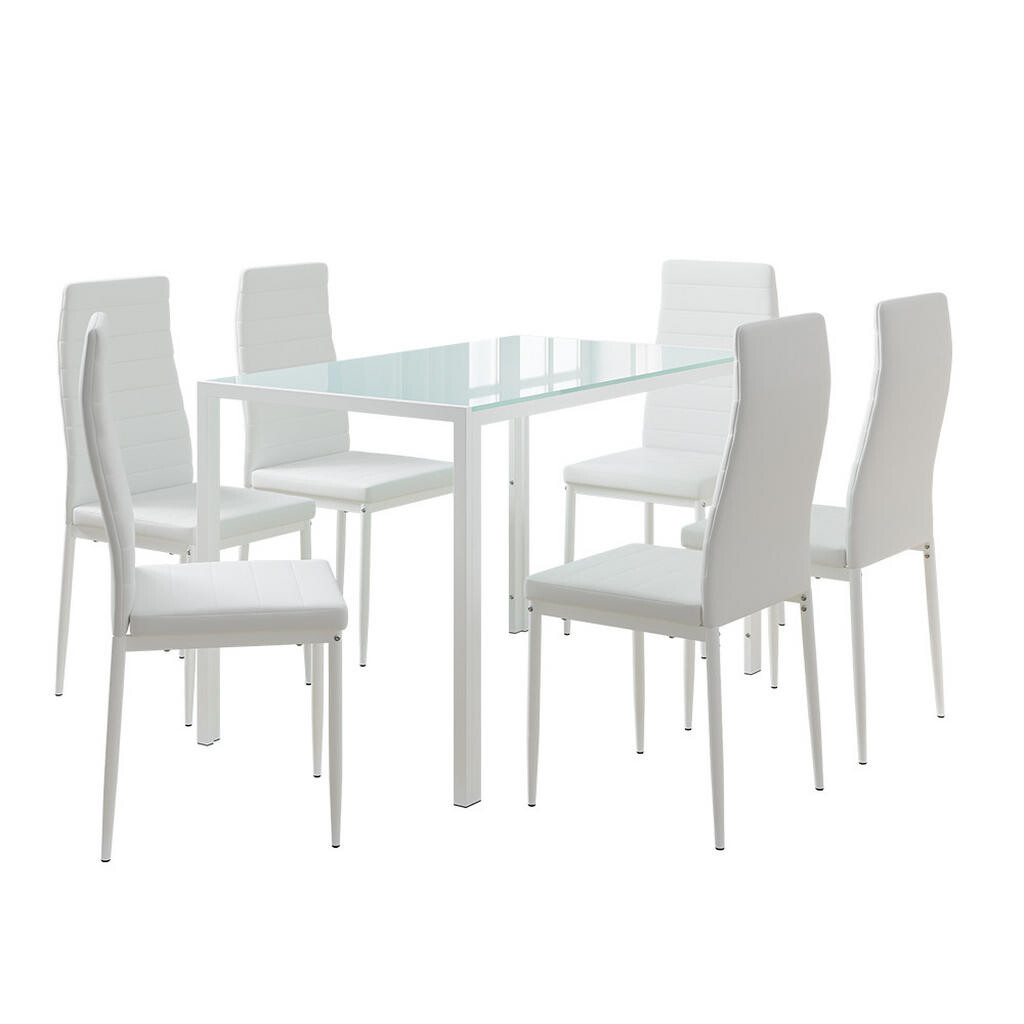 Vicco JÍDELNÍ SET Grand Bílá 120 x 75 cm se 6 židlemi