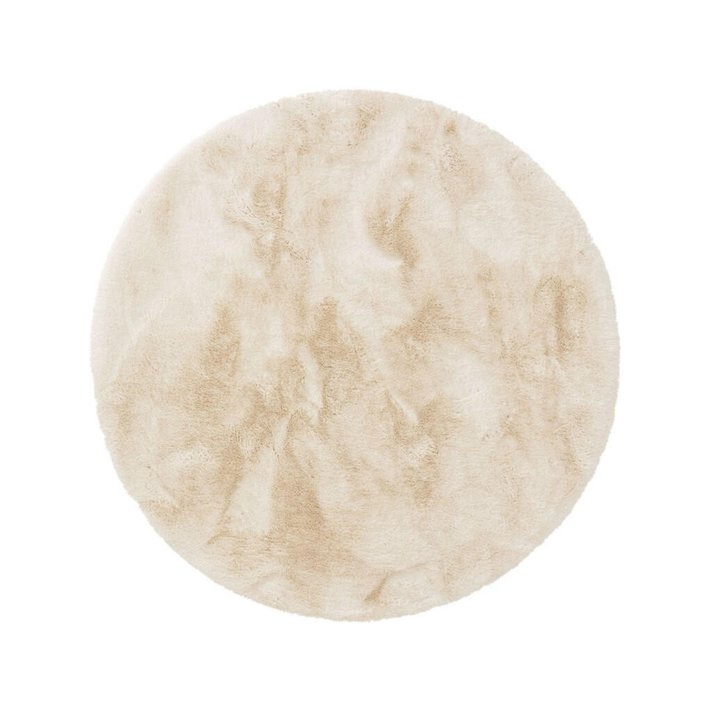 KUNSTLOFT UMĚLÉ kožíškové koberce Dave Krémová ø 180 cm kulatý