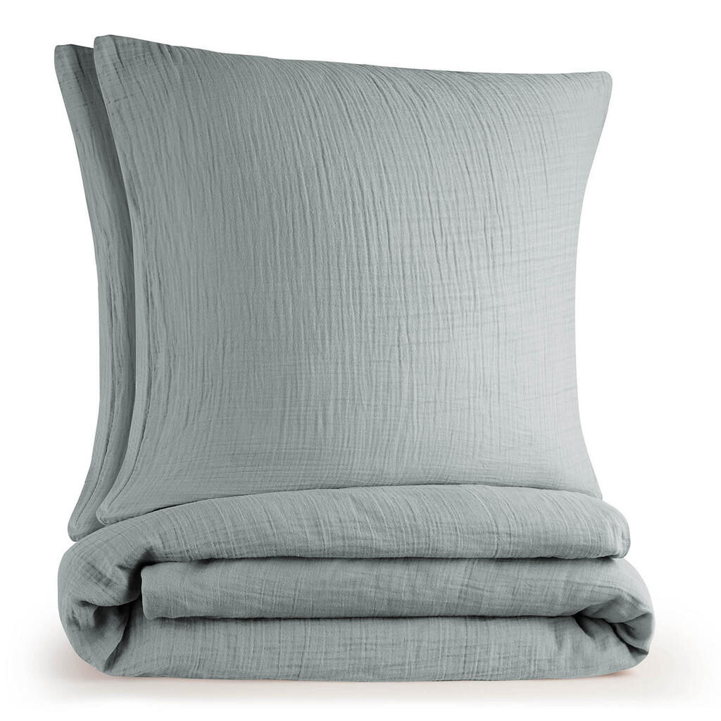 Blumtal POVLEČENÍ mušelín, 100% bavlna, 200/220 cm & 2x 80/80 cm, modrá
