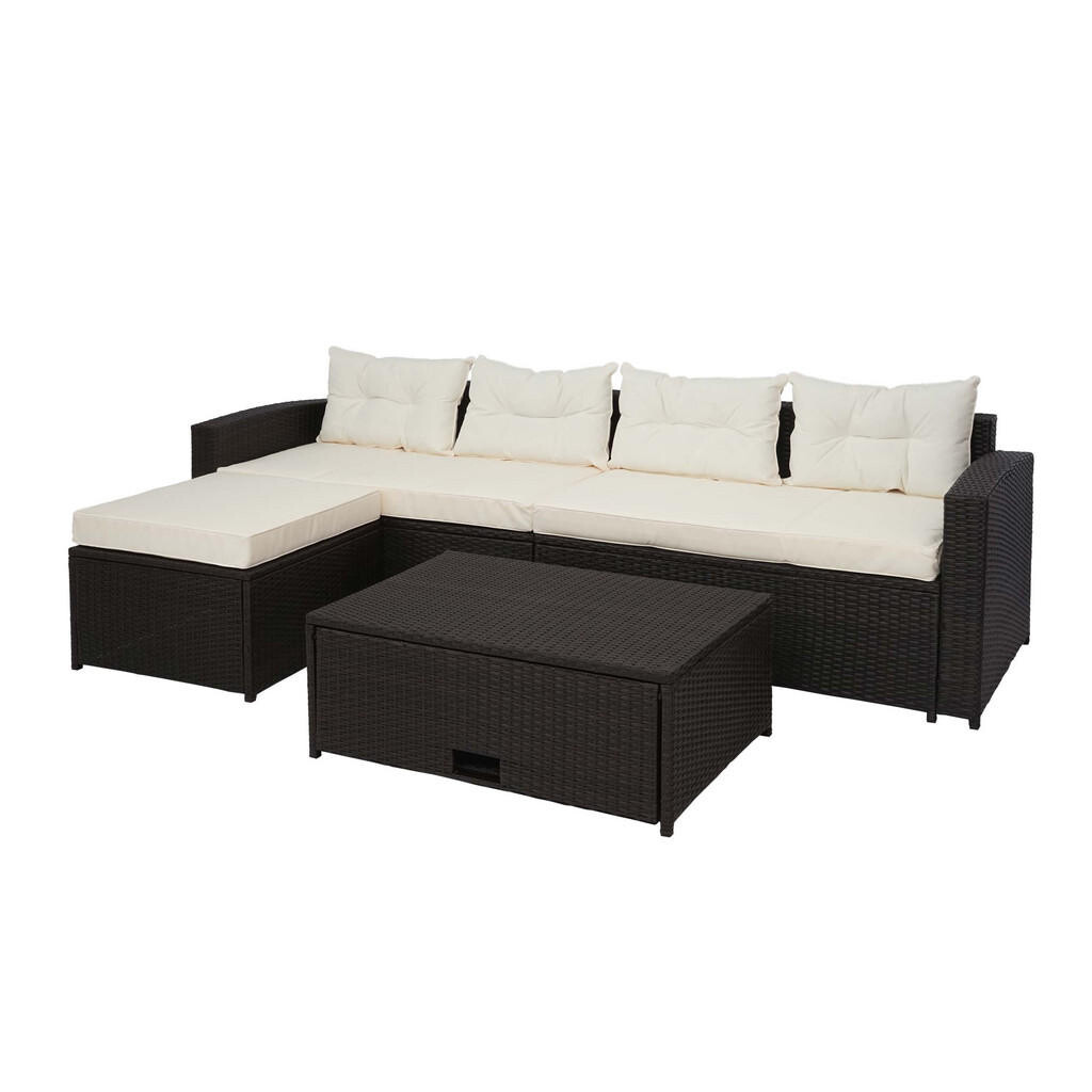 MCW POLY-RATTAN SADA Hnědá, béžová