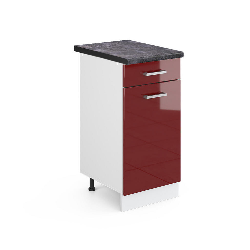 Vicco SPODNÍ SKŘÍŇKA KUCHYŇSKÉ LINKY R-Line Červená vysoký lesk 40 cm , PD Antracit
