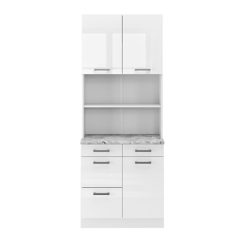 Vicco KUCHYŇSKÝ BLOK R-Line Bílá vysoký lesk 80 cm S pracovní deskou