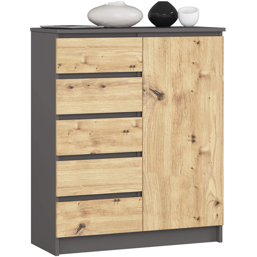 RAUMHIRSCH FURNITURE KOMODA grafitově šedá, dub Artisan 97/80/35
