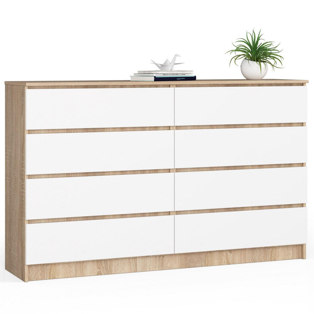 RAUMHIRSCH FURNITURE KOMODA dub Sonoma, bílá 99/160/40