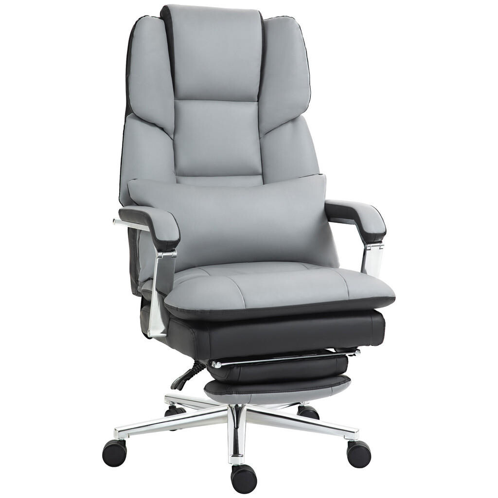 HOMCOM KANCELÁŘSKÁ ŽIDLE, ergonomická, šedá