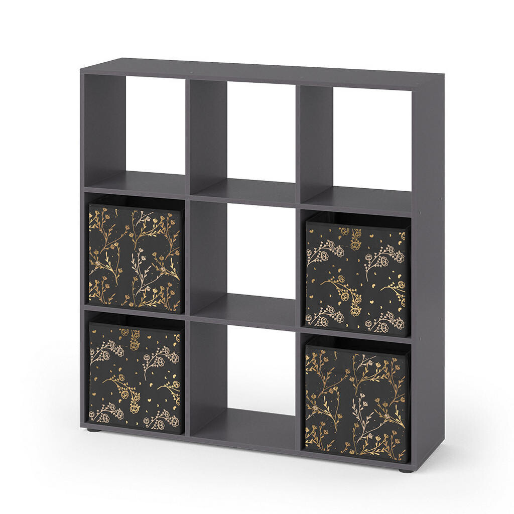 Vicco DĚLICÍ STĚNA Nove Černá 104 x 108 cm se 4 skládacími boxy opt.2