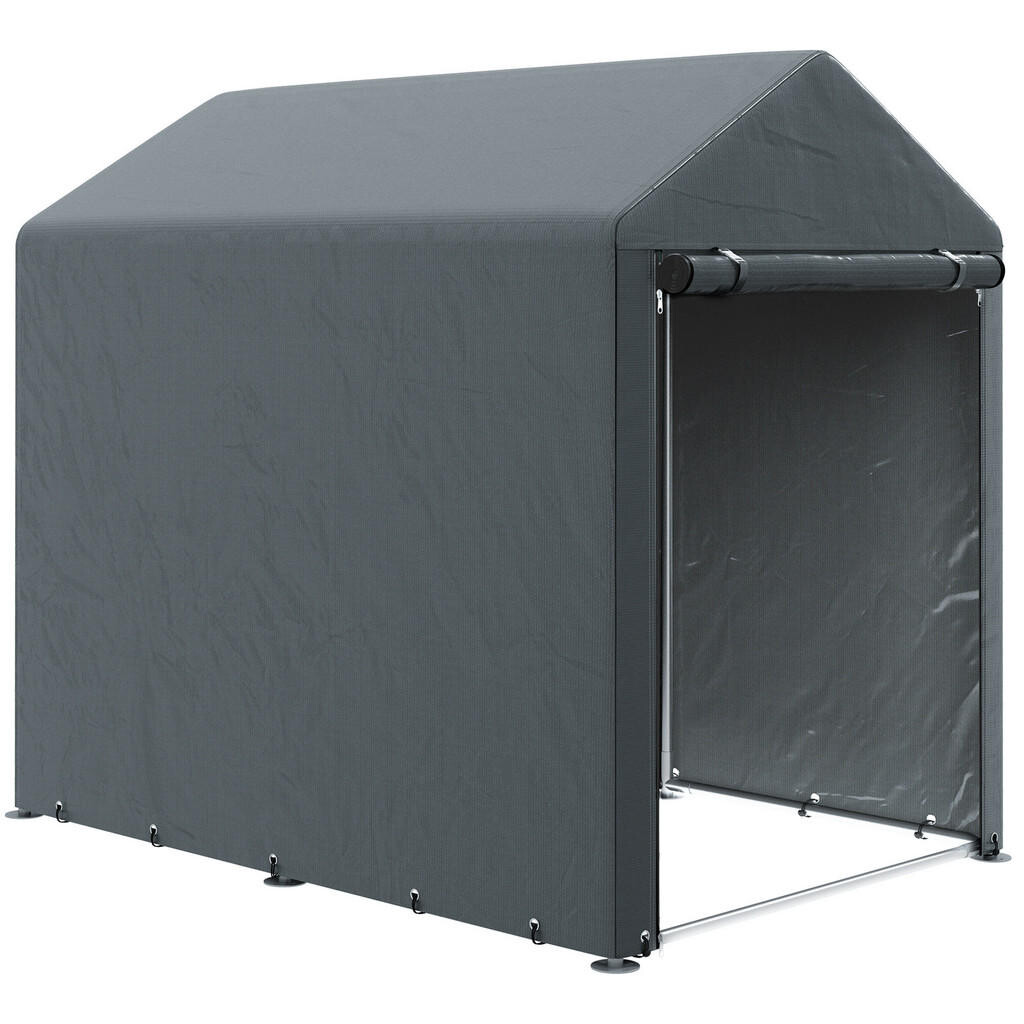 Outsunny GARÁŽOVÝ STAN, 1,2 x 1,79 x 1,65 m, s UV ochranou, dveře na zip, tmavě šedý