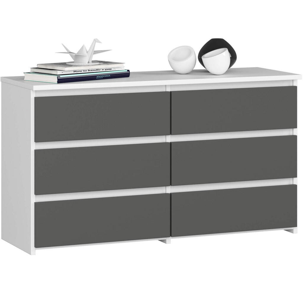 RAUMHIRSCH FURNITURE KOMODA bílá, grafitově šedá 57/100/35
