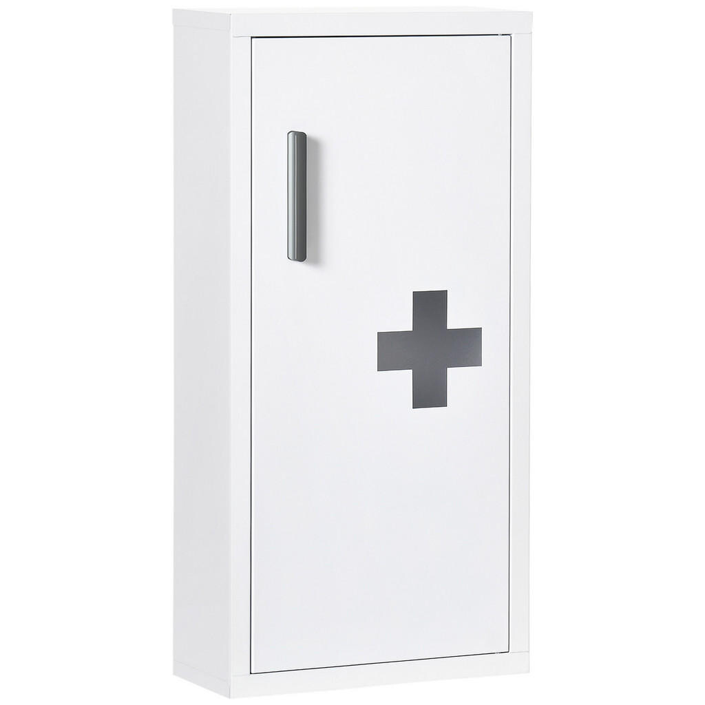 Kleankin LÉKÁŘSKÁ SKŘÍŇKA, první pomoc, se 3 vnitřními přihrádkami, magnetické zavírání, ocel, bílá