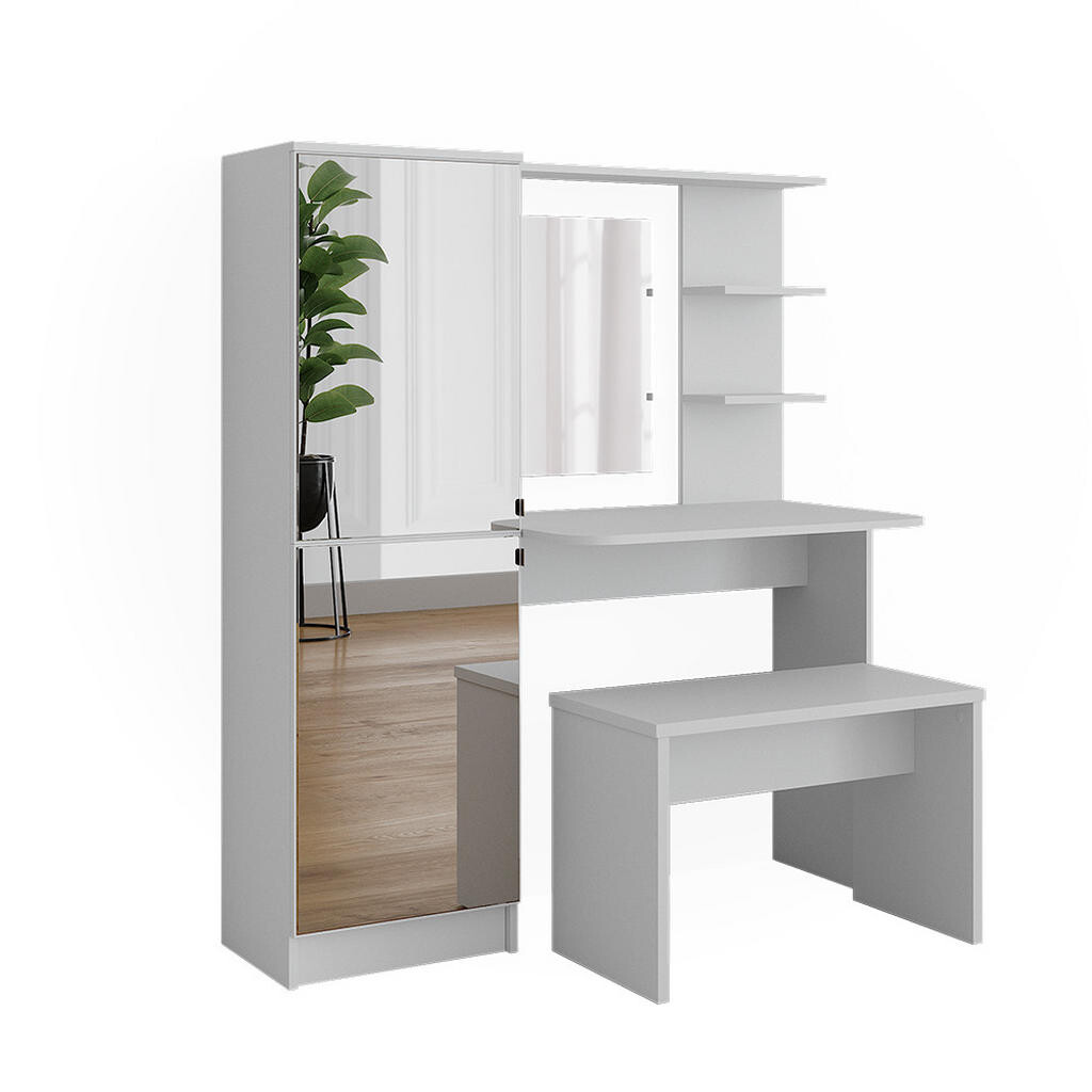 Vicco TOALETNÍ STOLEK Jasmin Bílá 123 x 141.2 cm s lavičkou