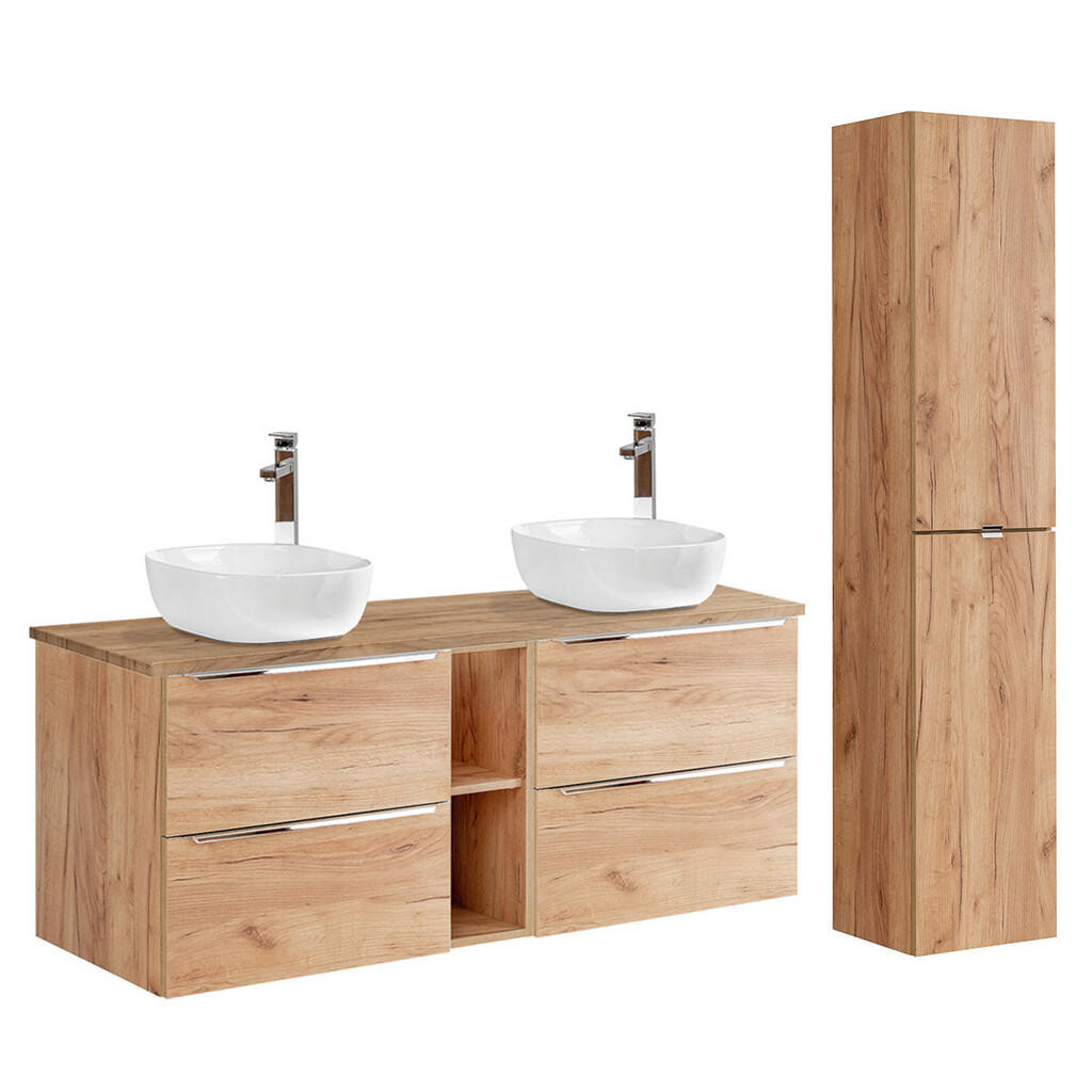 Petits-meubles KOUPELNOVÝ NÁBYTEK 140.4cm April 2er-Set Dřevo