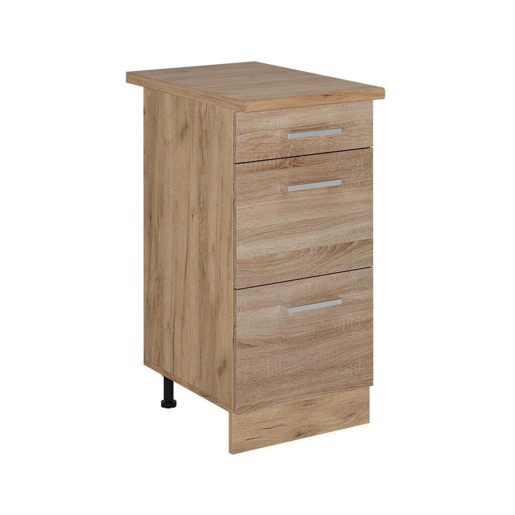 Vicco SPODNÍ SKŘÍŇKA KUCHYŇSKÉ LINKY R-Line Sonoma 40 cm se zásuvkami, PD Dub