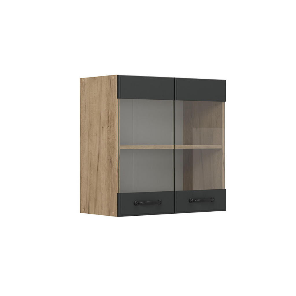 Vicco SKLENĚNÁ KUCHYŇSKÁ SKŘÍŇKA R-Line Antracitový venkovský dům 60 cm