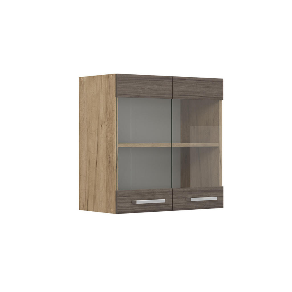 Vicco SKLENĚNÁ KUCHYŇSKÁ SKŘÍŇKA R-Line Ušlechtilá šedá 60 cm