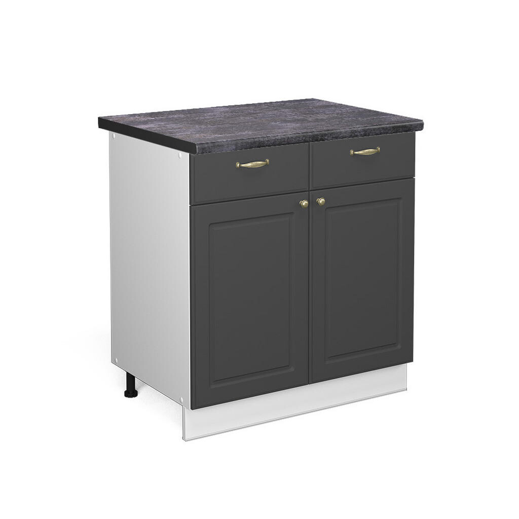 Vicco SPODNÍ SKŘÍŇKA KUCHYŇSKÉ LINKY Fame-Line Anthrazit-Gold Landhaus 80 cm , PD Antracit