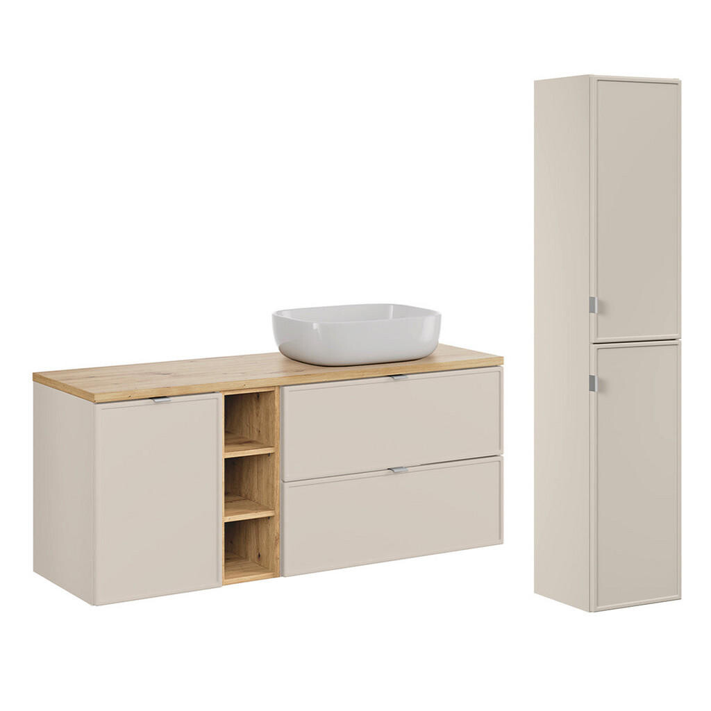 Petits-meubles KOUPELNOVÝ NÁBYTEK 140.6cm Alba 2er-Set Kašmír