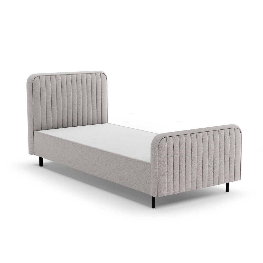 Beautysofa ČALOUNĚNÁ POSTEL Lami 90x200, jednolůžko s úložným prostorem, bez matrace, tmavě béžová