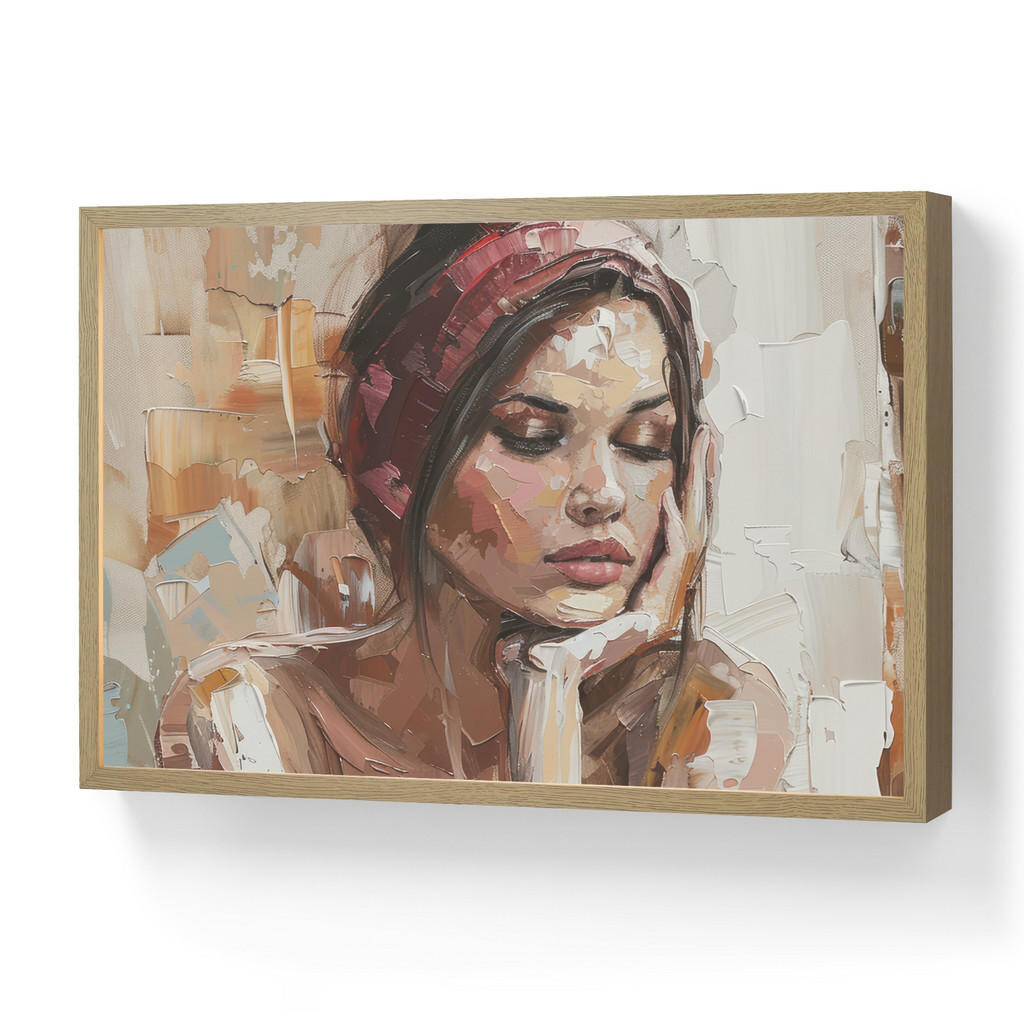 OnlyWow NÁSTĚNNÁ LAMPA S AKUMULÁTOREM Žena - vzhled malby - portrét - moderní 60x40 cm