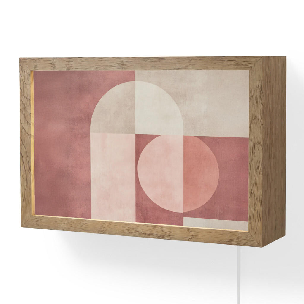 OnlyWow NÁSTĚNNÁ LAMPA Postavy - Abstraktní - Růžová 30x20 cm